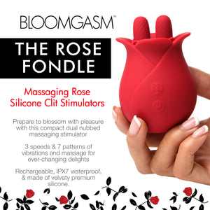 10X Fondle Massaging Rose Silicone Clit Stimulators-1