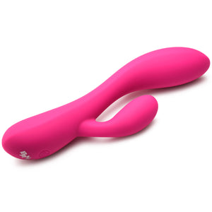 10X Flexible Silicone Rabbit Vibrator - Pink-7