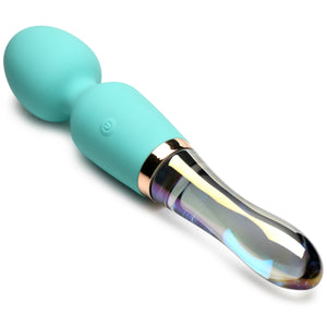 10X Turquoise Dual Ended Silicone and Glass Wand-10