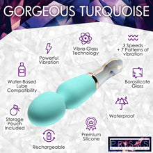 Load image into Gallery viewer, 10X Turquoise Dual Ended Silicone and Glass Wand-4