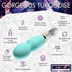 10X Turquoise Dual Ended Silicone and Glass Wand-4