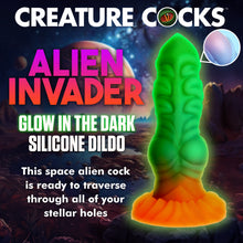 Load image into Gallery viewer, Alien Invader Glow-In-The-Dark Silicone Dildo-1