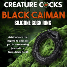 Load image into Gallery viewer, Black Caiman Silicone Cock Ring-1