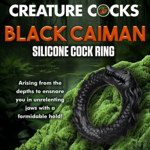 Black Caiman Silicone Cock Ring-1