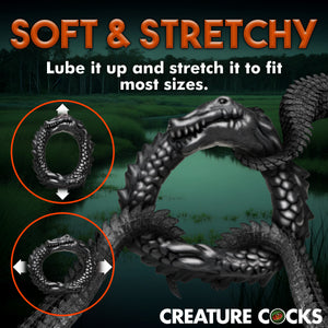 Black Caiman Silicone Cock Ring-6