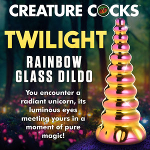 Twilight Rainbow Glass Dildo-1