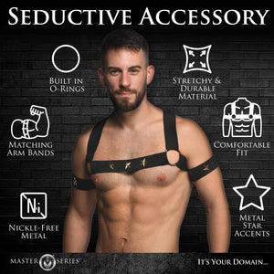 Rave Harness Elastic Chest Harness with Arm Bands - L/XL-4