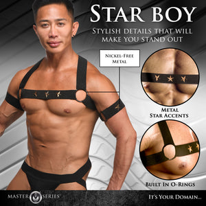 Rave Harness Elastic Chest Harness with Arm Bands - L/XL-5