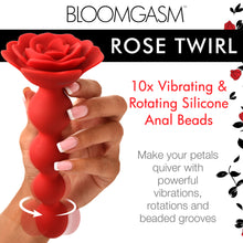 Load image into Gallery viewer, 10X Rose Twirl Vibrating and Rotating Silicone Anal Beads-1