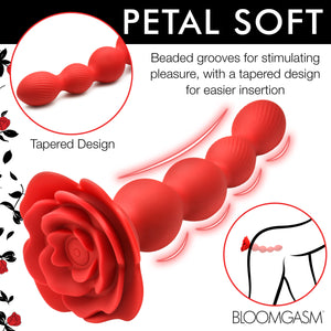 10X Rose Twirl Vibrating and Rotating Silicone Anal Beads-6