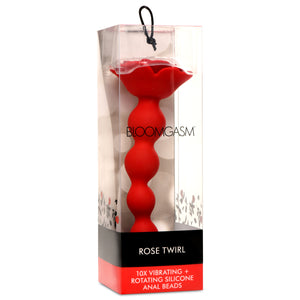 10X Rose Twirl Vibrating and Rotating Silicone Anal Beads-8