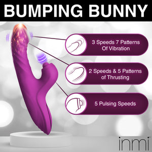 Bumping Bunny Thrusting & Pulsing Silicone Rabbit Vibrator-4