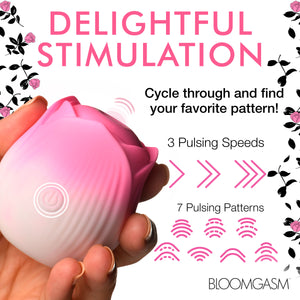 Pulsing Petals Throbbing Rose Clit Stimulator - Pink-5