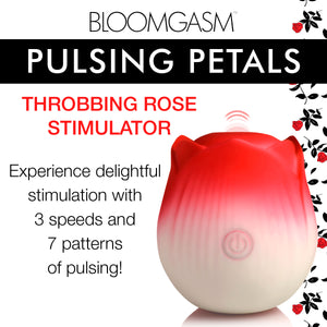 Pulsing Petals Throbbing Rose Clit Stimulator - Red-1
