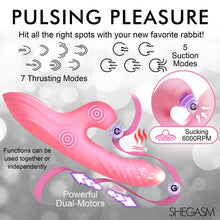 Load image into Gallery viewer, Candy-Thrust Silicone Thrusting and Sucking Rabbit Vibrator-5