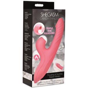 Candy-Thrust Silicone Thrusting and Sucking Rabbit Vibrator-8