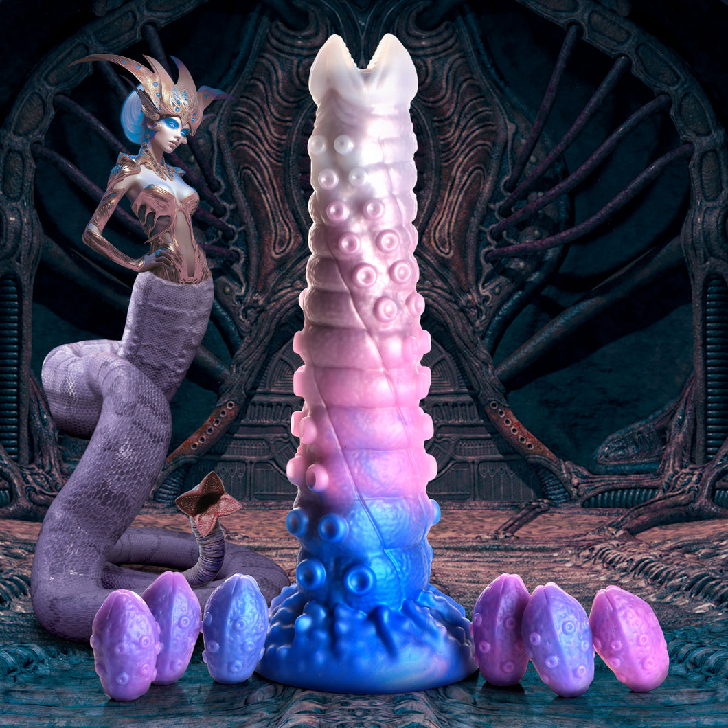 Tenta-Queen Ovipositor Silicone Dildo with Eggs-0