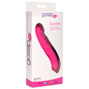 Blaster 7X Thrusting Silicone Vibrator - Pink-9