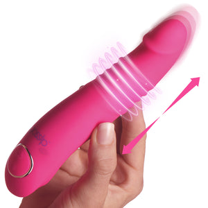 Blaster 7X Thrusting Silicone Vibrator - Pink-0