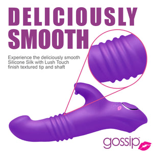 Blaster 7X Thrusting Silicone Rabbit Vibrator - Purple-8