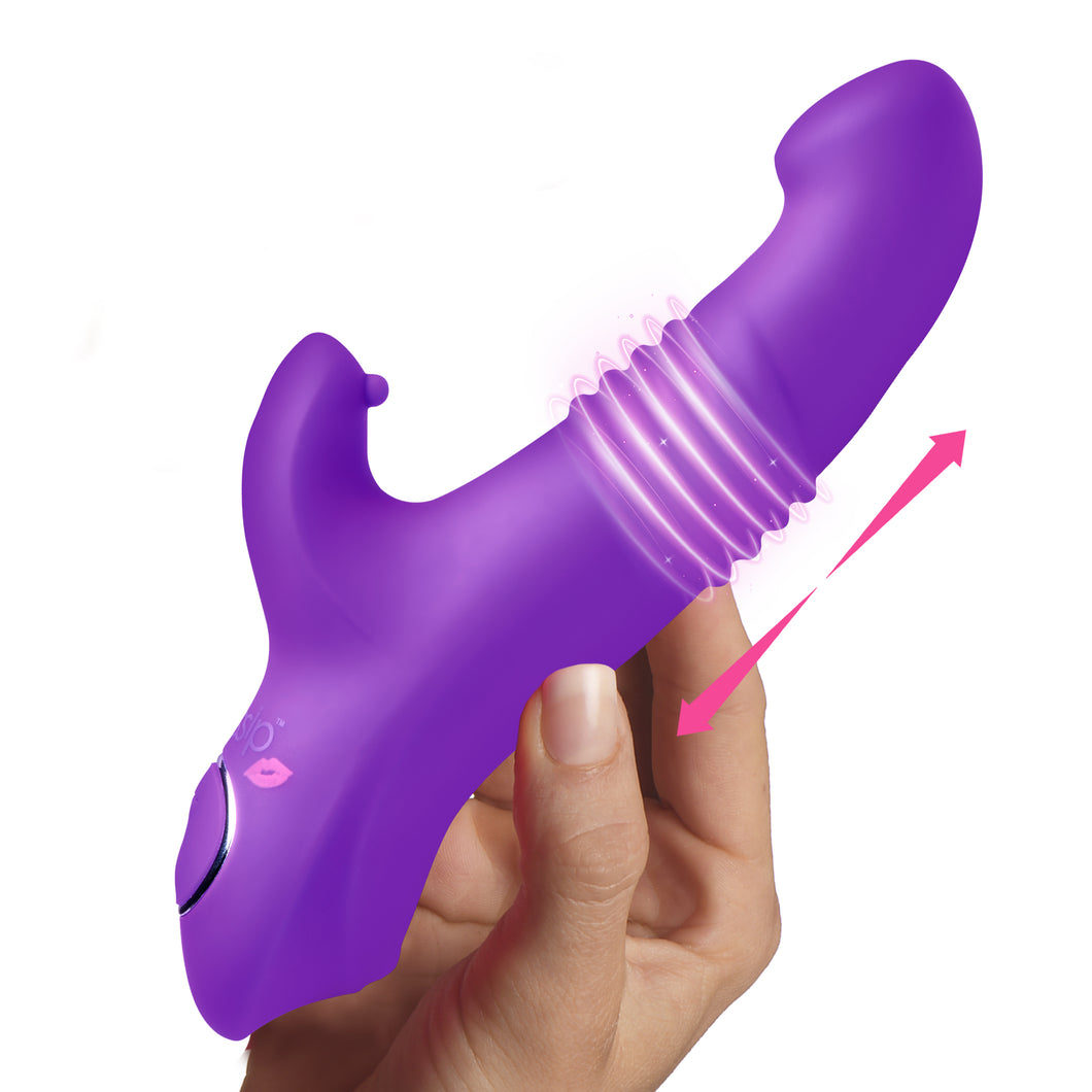 Blaster 7X Thrusting Silicone Rabbit Vibrator - Purple-0