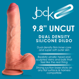 9.8 Inch Dual Density Uncut Dildo with Balls-1