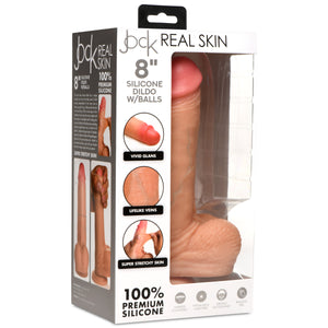 Real Skin Silicone Dildo with Balls - 8 Inch-9