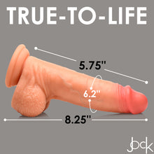 Load image into Gallery viewer, Real Skin Silicone Dildo with Balls - 8 Inch-2