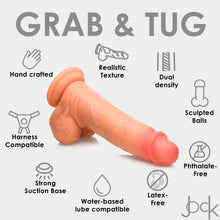 Load image into Gallery viewer, Real Skin Silicone Dildo with Balls - 8 Inch-3