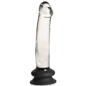 Glass Dildo with Silicone Base - 7.6 Inch-7