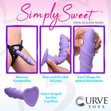 Load image into Gallery viewer, Swirl Silicone Purple Dildo-1