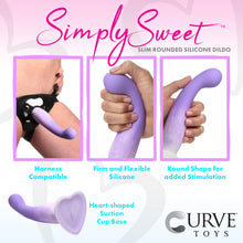 Load image into Gallery viewer, Slim G-Spot Silicone Purple and White Dildo-1