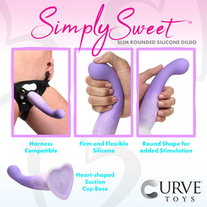 Slim G-Spot Silicone Purple and White Dildo-1