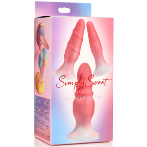 3 Piece Silicone Butt Plug Set - Pink-11