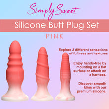 Load image into Gallery viewer, 3 Piece Silicone Butt Plug Set - Pink-1