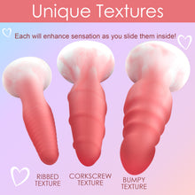 Load image into Gallery viewer, 3 Piece Silicone Butt Plug Set - Pink-5