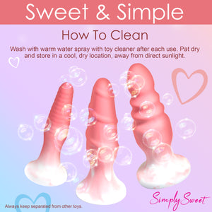 3 Piece Silicone Butt Plug Set - Pink-8