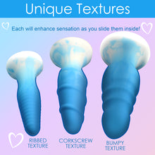 Load image into Gallery viewer, 3 Piece Silicone Butt Plug Set - Blue-5