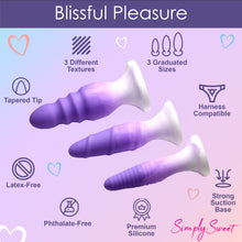 Load image into Gallery viewer, 3 Piece Silicone Butt Plug Set - Purple-4