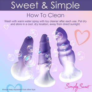 3 Piece Silicone Butt Plug Set - Purple-8