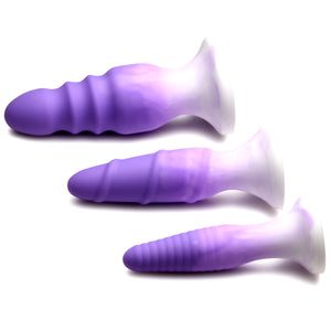 3 Piece Silicone Butt Plug Set - Purple-10