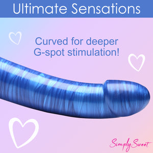 Metallic Silicone 7 Inch Dildo - Blue-5