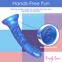 Load image into Gallery viewer, Metallic Silicone 7 Inch Dildo - Blue-6