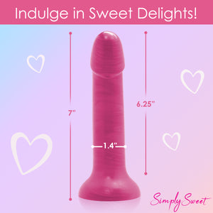 Metallic Silicone 7 Inch Dildo - Pink-3