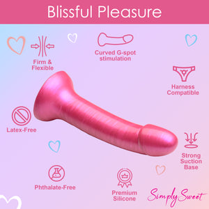 Metallic Silicone 7 Inch Dildo - Pink-4