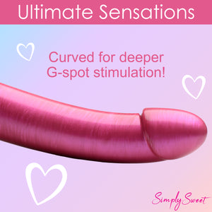 Metallic Silicone 7 Inch Dildo - Pink-5