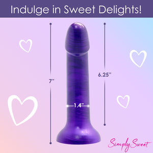 Metallic Silicone 7 Inch Dildo - Purple-3