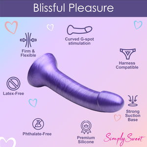 Metallic Silicone 7 Inch Dildo - Purple-4