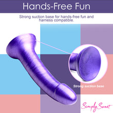 Load image into Gallery viewer, Metallic Silicone 7 Inch Dildo - Purple-6