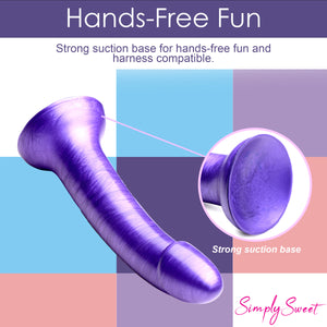 Metallic Silicone 7 Inch Dildo - Purple-6